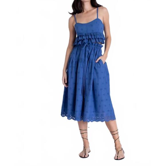 NEW KARINA GRIMALDI emilia skirt in ocean blue